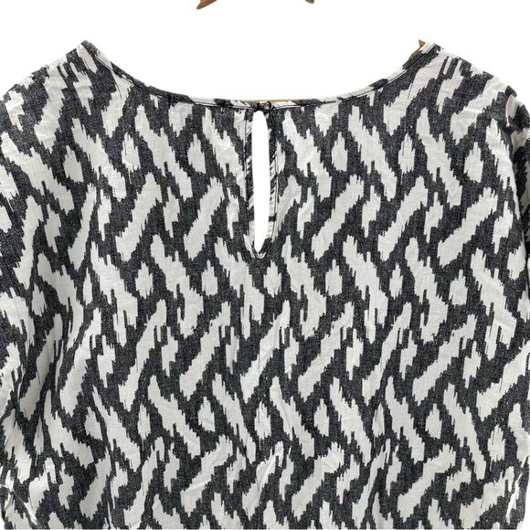 J. Crew Tie Waist Linen Blend Ikat Print Lightweight V-neck Romper Size XL - Picture 9 of 16